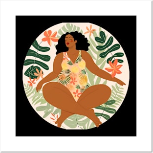 Body Positive Black Girl Boho Style Posters and Art